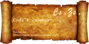 Csák Zsombor névjegykártya
